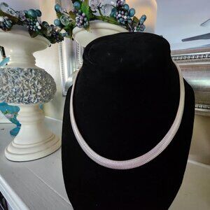 BEAUTIFUL MILOR STERLING SILVER FLAT SNAKE CHAIN NECKLACE 18" FREE SHIPPING